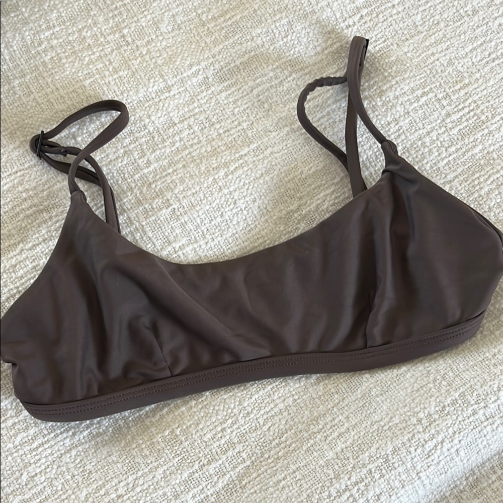 Matteau The Crop Top swim top taupe size 2